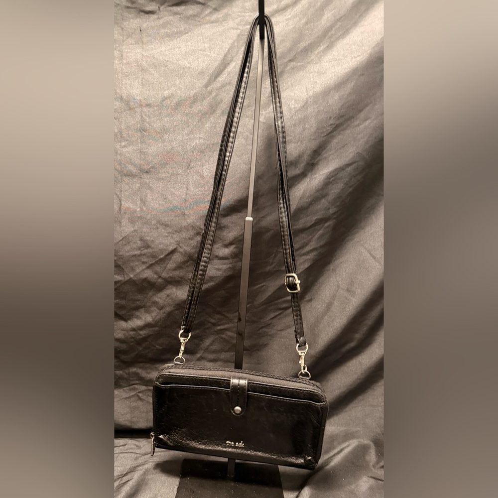 The Sak Sleek Black Crossbody Bag/wallet with Adjustable Strap
